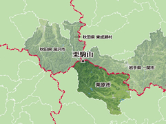 栗駒山麓ジオパークは宮城県北西部の内陸に位置しています